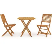 vidaXL Ensemble de jardin 3 pièces pliable en bois massif d'acacia