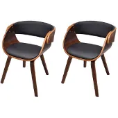 vidaXL Chaise de salle à manger "Göppingen" en similicuir noir. Dimensions (L/H/P) 53x70x52 cm