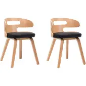 vidaXL Chaise de salle à manger 2 pcs. noir bois courbé et similicuir