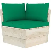 vidaXL Canapé d'angle de jardin en palette avec coussin Bois d'épicéa imprégné