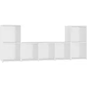 vidaXL Ensemble de meubles TV 3 pièces blanc en bois composite
