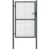 vidaXL Portail de jardin grillagé en acier galvanisé gris 100 x 200 cm