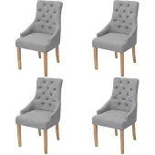 vidaXL Chaises de salle à manger 4 pcs. Tissu gris clair