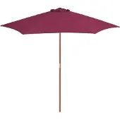 vidaXL Parasol avec mât en bois 270 cm rouge bordeaux