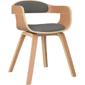 vidaXL Chaise de salle à manger gris clair bois courbé et tissu