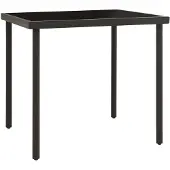 vidaXL Table de jardin à manger anthracite 80x80x72 cm verre et acier