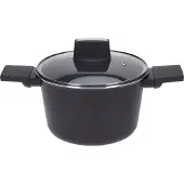 Excellent houseware Poêle à frire - Stew avec couvercle - 20 cm - Noir