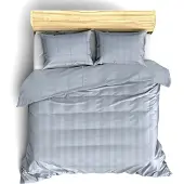 De Witte Lietaer Housse de couette en satin de coton Zygo - Format hôtel - 260 x 240 cm - Bleu