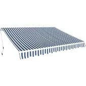 vidaXL Store banne 350 cm bleu/blanc