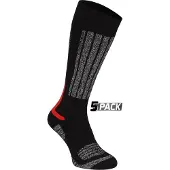 Starling Chaussettes de Ski Starling Whistler Noir/Rouge (5-Paires)-Taille 35 - 38