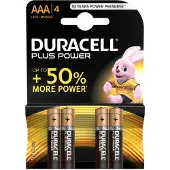 Duracell Plus Power alkaline AAA-batterijen 4 stuks