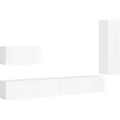 vidaXL Ensemble de 4 armoires TV blanc en bois composite
