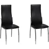 vidaXL Chaise de salle à manger 2 pcs. noir similicuir