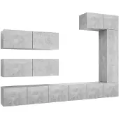 vidaXL Ensemble d'armoires TV 7 pièces gris béton Bois composite