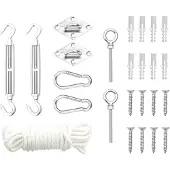 vidaXL Set de 9 accessoires pour voile d'ombrage en acier inoxydable