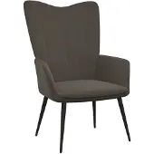 vidaXL Chaise de relaxation Gris foncé Velours