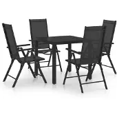 vidaXL Ensemble de jardin 5 pièces aluminium noir