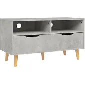 vidaXL Armoire TV gris béton 90x40x48,5 cm Bois composite