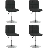vidaXL Chaise de salle à manger 4 pcs. noir similicuir
