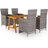 vidaXL Ensemble de jardin 5 pièces Gris