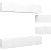 vidaXL Ensemble de 6 meubles TV blanc en bois composite