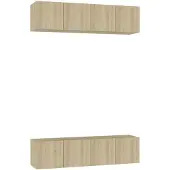 vidaXL Armoires TV 4 pcs. chêne Sonoma 60x30x30 cm Bois composite
