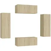 vidaXL Ensemble de 4 meubles TV en bois composite chêne Sonoma