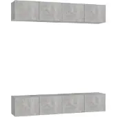 vidaXL Armoires TV 4 pcs. Gris béton 80x30x30 cm Bois composite