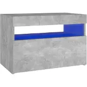 vidaXL Armoire TV avec lampes LED gris béton 60x35x40 cm
