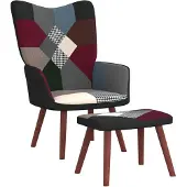 vidaXL Chaise de relaxation avec repose-pied Patchwork Tissu