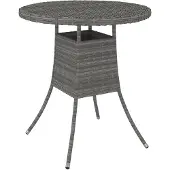 vidaXL Table de jardin Gris 70x70x73 cm Poly rotin