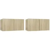 vidaXL Meubles TV suspendus 2 pièces chêne Sonoma 60x30x30 cm