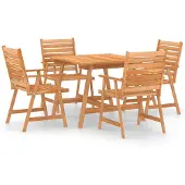 vidaXL Ensemble de jardin 5 pièces en bois massif d'acacia