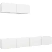 vidaXL Armoires TV 3 pcs. Blanc Bois composite