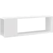 vidaXL Armoire TV blanc brillant 100x24x32 cm Bois composite
