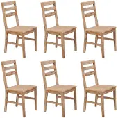 vidaXL Chaises de salle à manger 6 pcs. Acacia massif