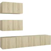 vidaXL Ensemble de 4 meubles TV en bois composite chêne Sonoma