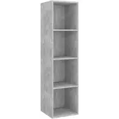 vidaXL Armoire TV murale gris béton 37x37x142,5 cm Bois composite