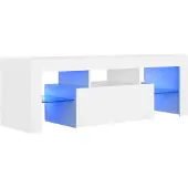 vidaXL Armoire TV avec lampes LED blanc 120x35x40 cm