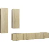 vidaXL Ensemble de 4 meubles TV en bois composite chêne Sonoma