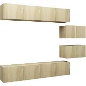 vidaXL Ensemble d'armoires TV 6 pièces en bois composite chêne Sonoma