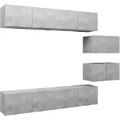 vidaXL Ensemble de 6 meubles TV en bois gris béton