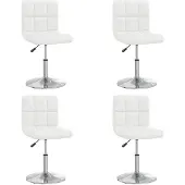 vidaXL Chaises de salle à manger 4 pcs. Blanc Similicuir