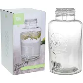 Eh Excellent Houseware ORION Distributeur de boissons en verre Bouteille à robinet avec robinet Verres à boire 8 L