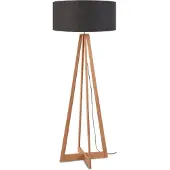 Good&Mojo - Lampadaire Everest - gris foncé/bambou - Ø60cm pour salon, chambre à coucher