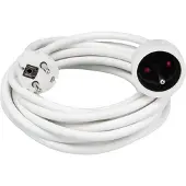 Perel RALLONGE - 5 m - BLANC - 3G1.5 - TERRE FRANÇAISE (5 m, PECO 7/5)