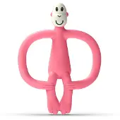 Matchstick Monkey Monkey Teether jouet de dentition avec brosse 2 en 1 Pink 1 pcs