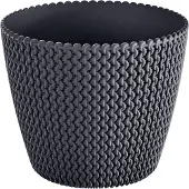 Prosperplast Flowerpot Splofy DSP160, Ø 15.7 cm, black (15.70 x 13.20 cm)