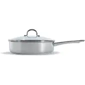 BK Poêle à braiser BK en acier inoxydable brillant, 28 cm, avec couvercle - passe au four