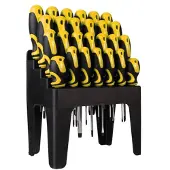 Toolland Jeu de tournevis Toolland, 26 pièces, avec support, pointe magnétique, poignée ergonomique antidérapante soft grip, conception ergonomique, poignée antidérapante, acier au chrome-vanadium